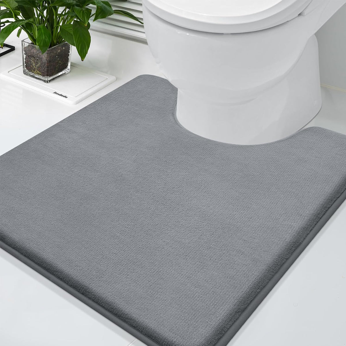 Memory Foam Water Absorbent Floor Mat Silver Grey Non-Slip