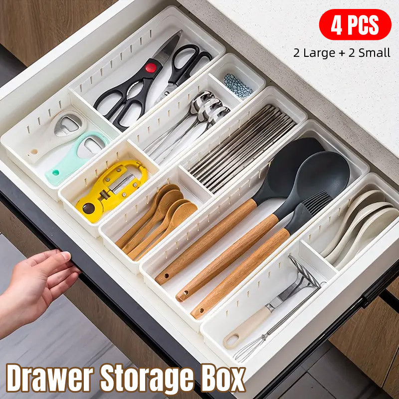 Drawer Storage Organizer Box with Multi Compartments, 4 Pcs