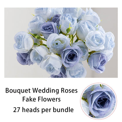 2pcs Artificial Rose Bouquet Valentine's Day Gift Fake Flowers Wedding Decor