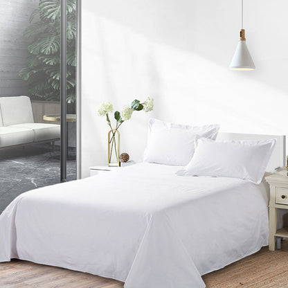 White Cotton Bed Sheet Hotel Quality Satin Weave