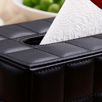 Leather Tissue Box Holder Rectangular Tissue Dispenser for Living Room Home AU