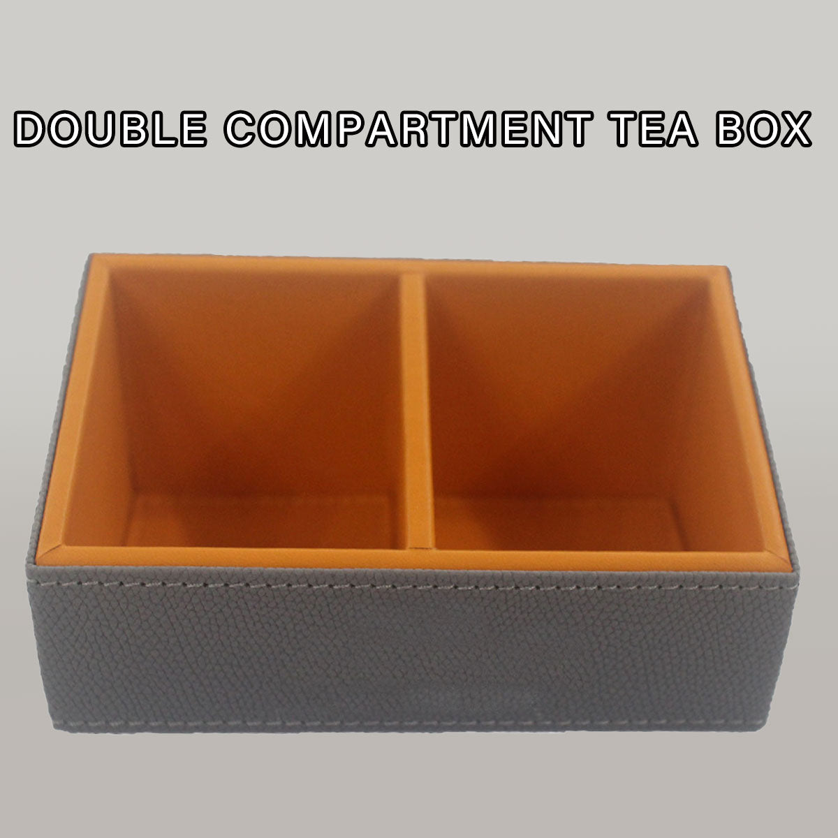 Beveled Double Compartment Tea Caddy Hotel Organizer