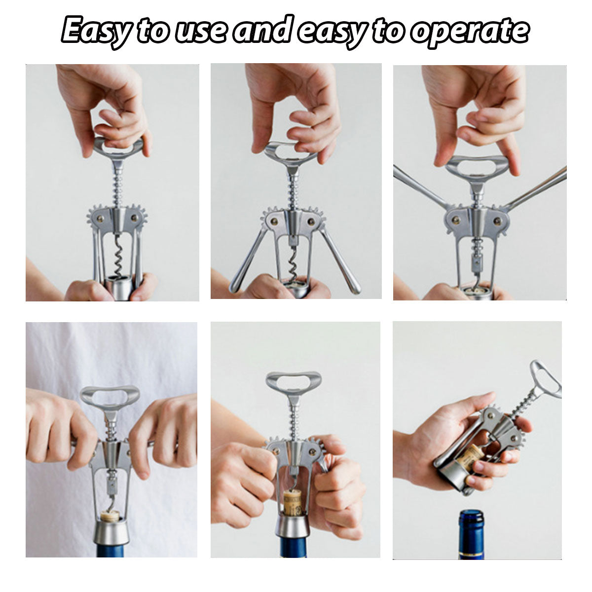 3pcs Red Wine Bottle Opener Corkscrew Set Kitchen Bar Tools for Easy Opening