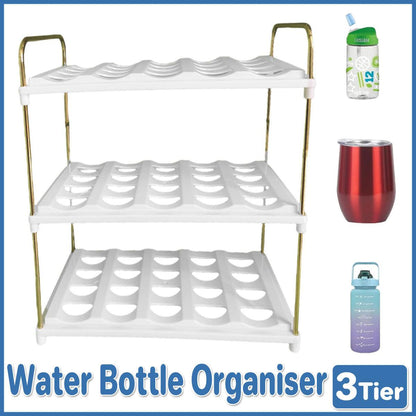 3 Tier Cup and Bottle Storage Rack with Dividers – Product View 13
