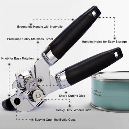 3-in-1 Can and Bottle Opener Stainless Steel Heavy Duty