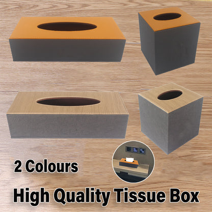 Leather Tissue Box Holder for Hotel Room Home Office