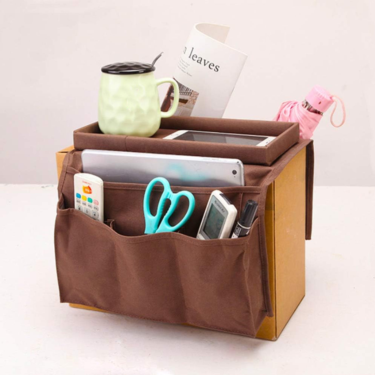 Sofa Hanging Storage Bag with Multi Pocket Remote Organizer