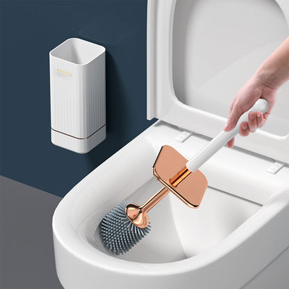 Silicone TPR Toilet Brush Cleaning Bathroom Holder Toilet Cleaner Wall-mounted
