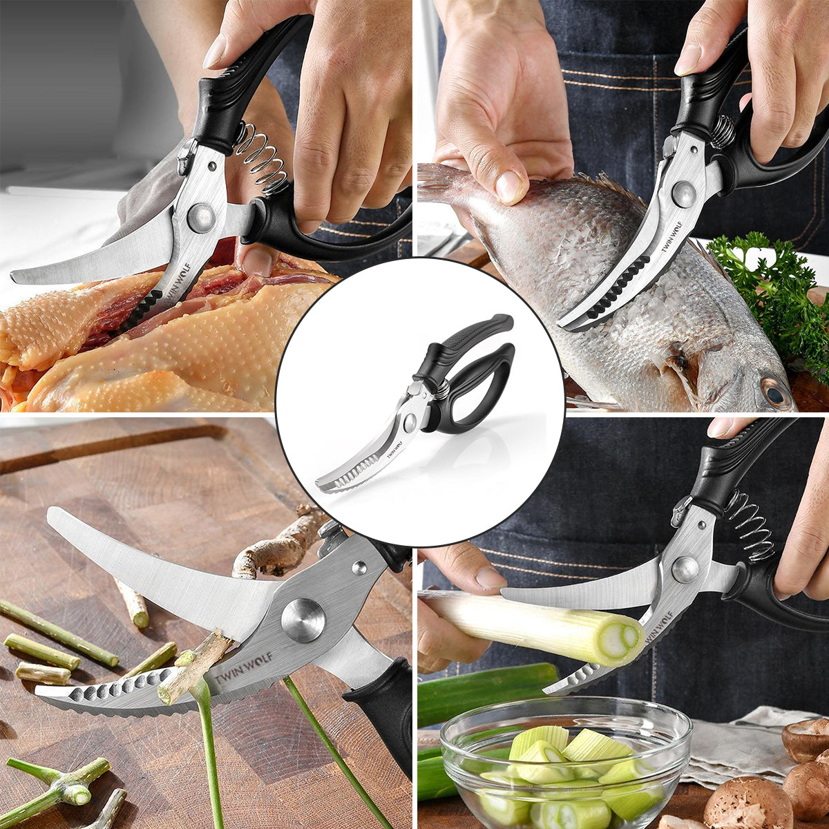 Kitchen Scissors Shears Multi-Purpose Stainless Steel Sharp Chicken Bone