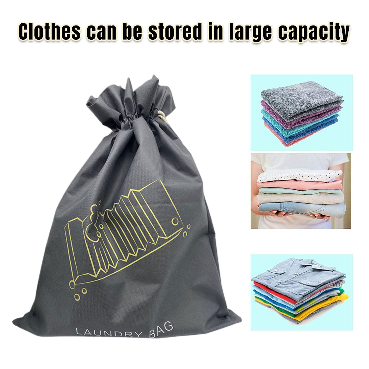 50pcs Large Drawstring Laundry Bags Travel Dirty Clothes