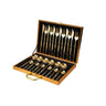 24 Pcs Stainless Steel Cutlery Set for Dining — Gold / Gift Box