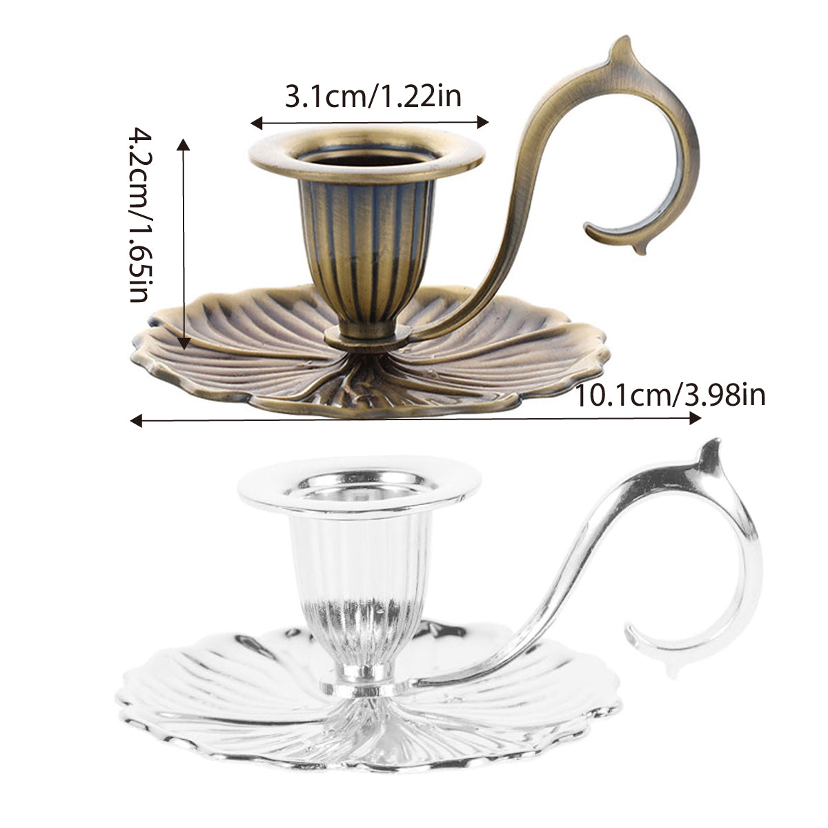 Retro Handheld Candlestick Holder European Style Metal Candle Stand