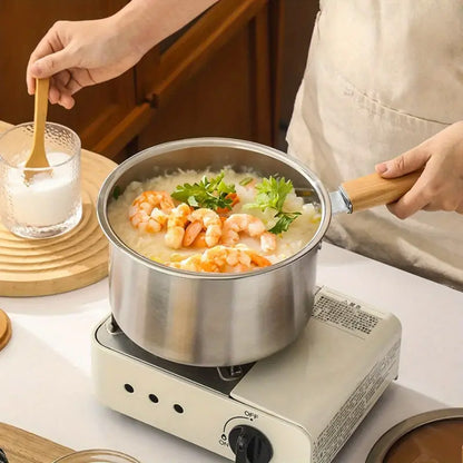 Stainless Steel Small Deep Fryer Pot With Basket and Lid for Kitchen