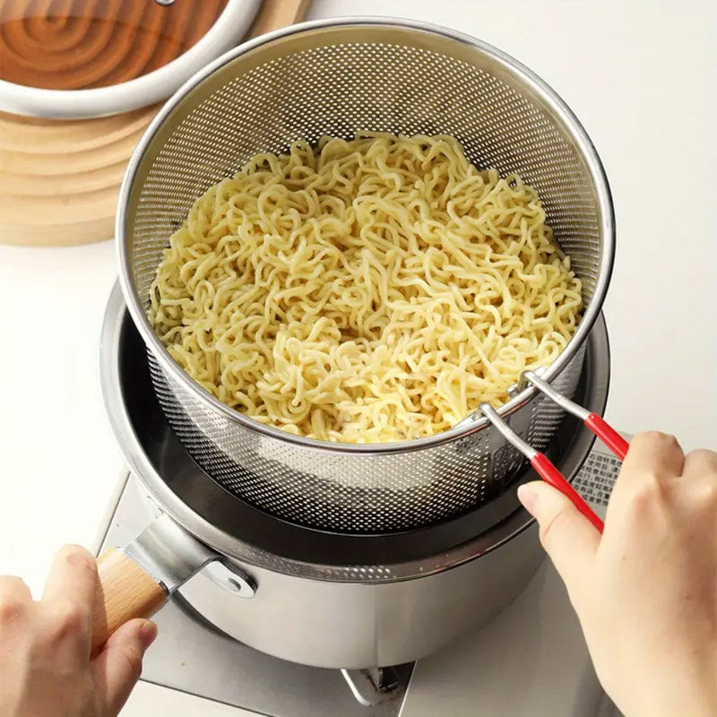 Stainless Steel Small Deep Fryer Pot With Basket and Lid for Kitchen
