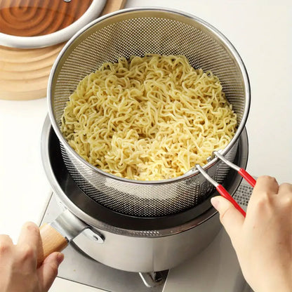 Stainless Steel Small Deep Fryer Pot With Basket and Lid for Kitchen
