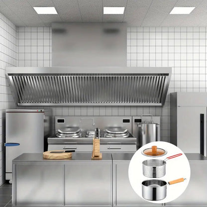 Stainless Steel Small Deep Fryer Pot With Basket and Lid for Kitchen