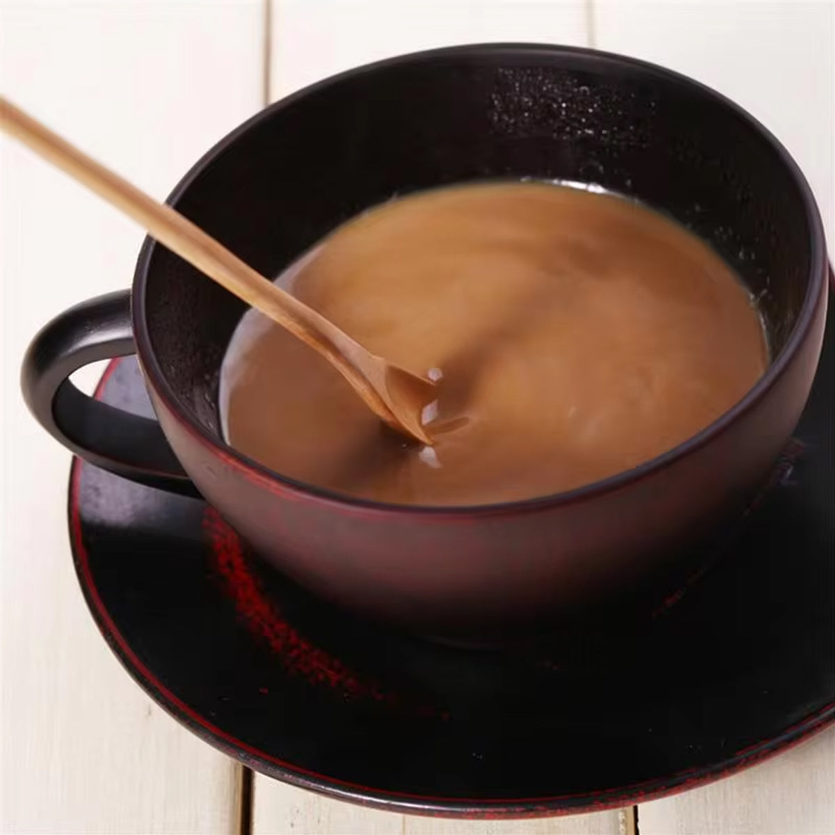 4PCS Japanese Wooden Long Handle Stirring Spoons for Coffee and Tea