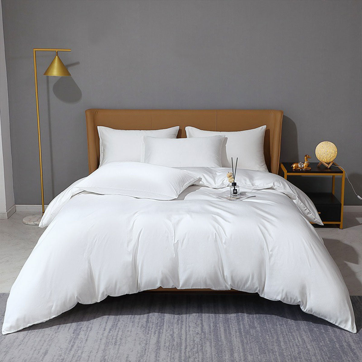 Hotel Quality White Duvet Cover Soft Fabric Bedding Set