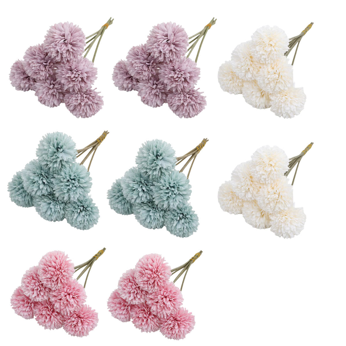 12pcs Artificial Dandelion Fake Flower Simulation Arrangement Desktop Decoration