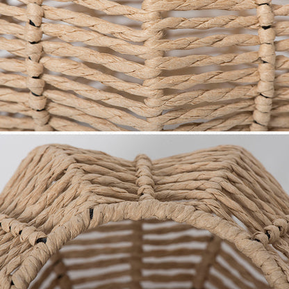 Handwoven Paper Rope Pendant Lampshade Pastoral Style 23cm