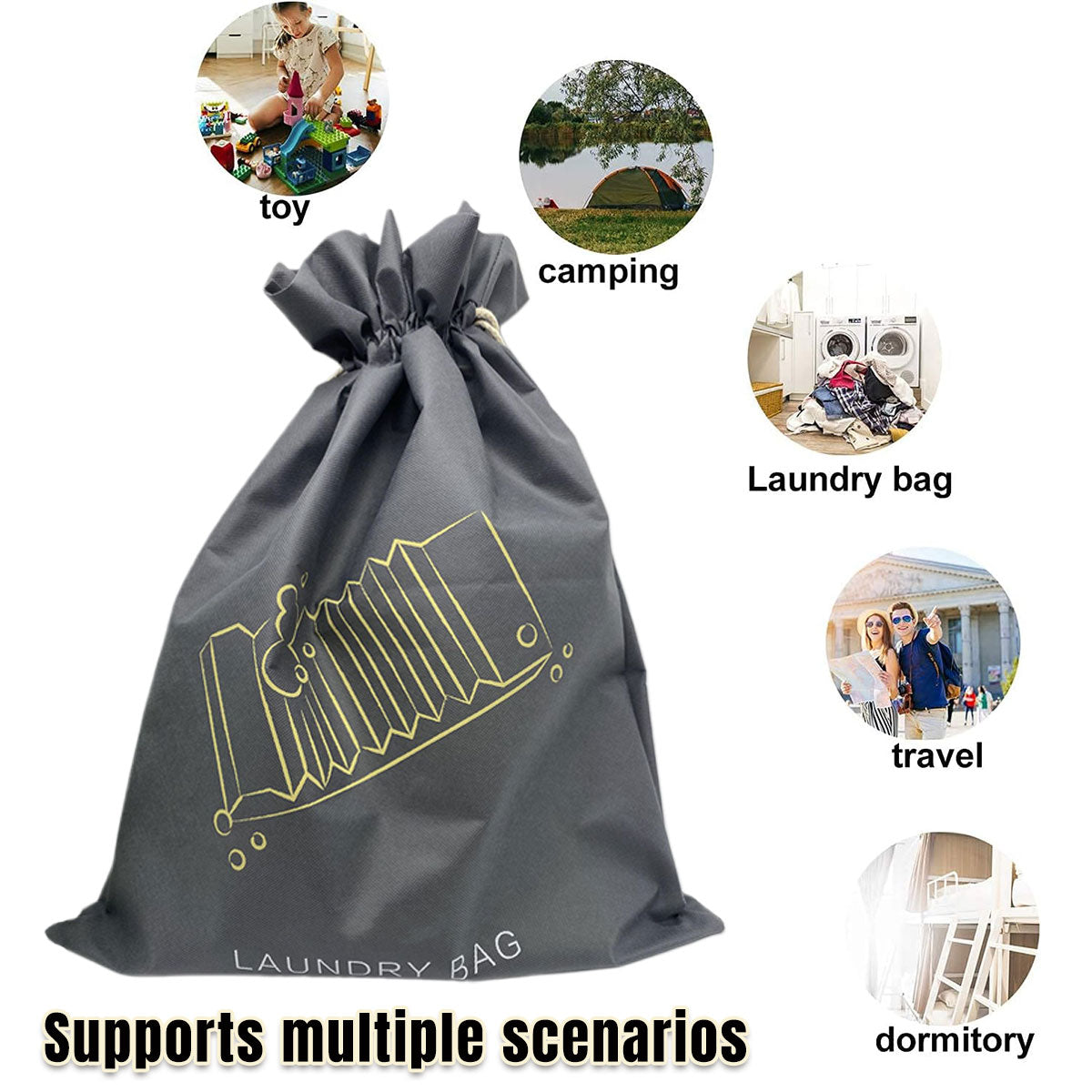 50pcs Large Drawstring Laundry Bags Travel Dirty Clothes