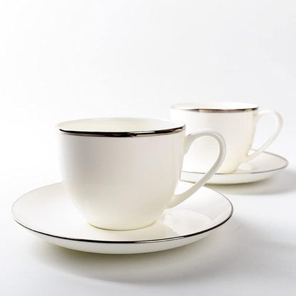 6 Piece Ceramic Coffee Cup and Saucer Set Apricot Tea