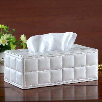 Leather Tissue Box Holder Rectangular Tissue Dispenser for Living Room Home AU
