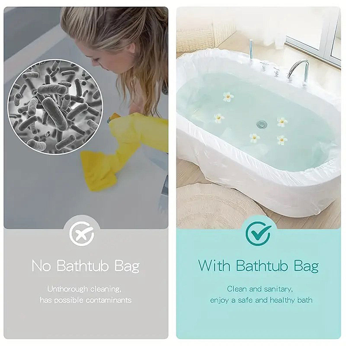 30 Pcs Disposable Bathtub Liner Film for Hotel and Spa