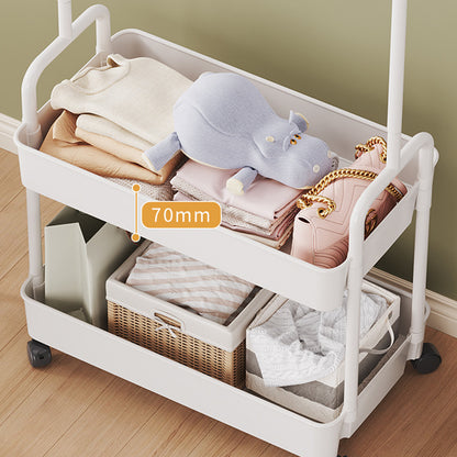 Multipurpose Clothing Rack with Wheels Rolling Wardrobe Organizer for Clothes