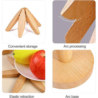 Solid Walnut Wood Christmas Tree Trivet Heat-Resistant Coaster Set