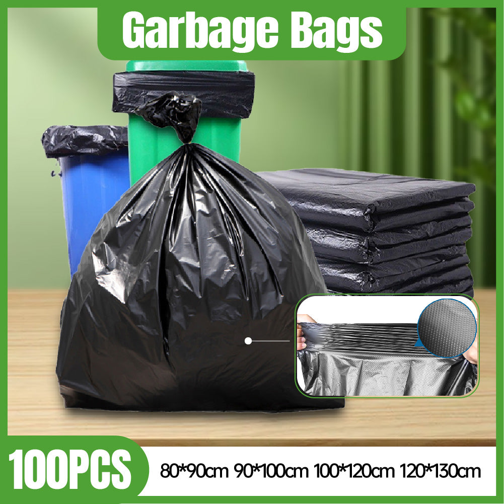100 Pcs Heavy Duty Black Garbage Bags for Hotel Property