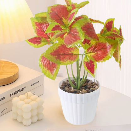 Artificial Small Potted Plant Decoration Faux Bonsai Greenery Indoor Home Decor