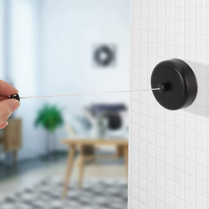 Retractable Clothesline Wall Mounted Black for Bathroom Balcony