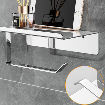 304 Stainless Steel Toilet Paper Holder Non-perforated Roll with Phone Rack AU
