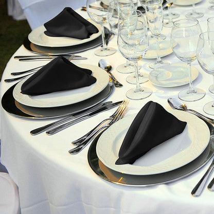 50 Pcs Polyester Square Cloth Napkins for Wedding Dining