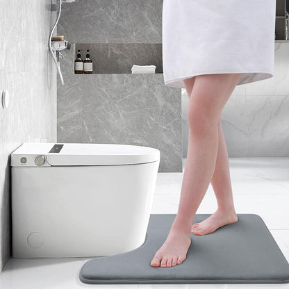 Memory Foam Water Absorbent Floor Mat Silver Grey Non-Slip
