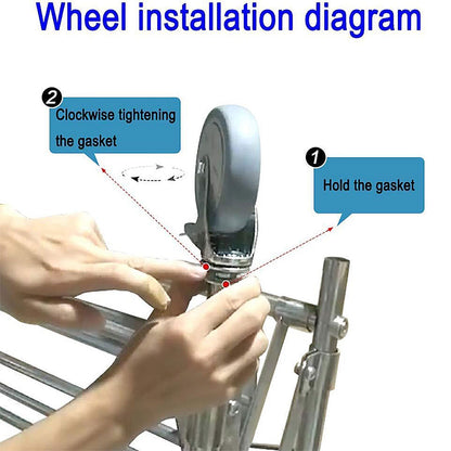 Folding Linen Trolley with Silent Wheels, Dry Wet Sorting