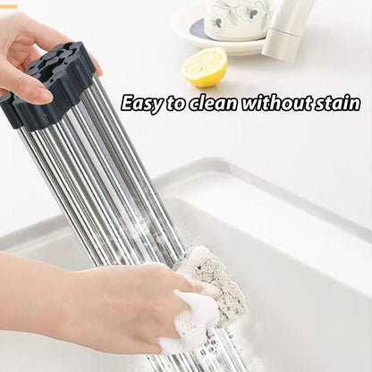 Multifunctional Stainless Steel Draining Rack Folding Sink Organizer for Kitchen