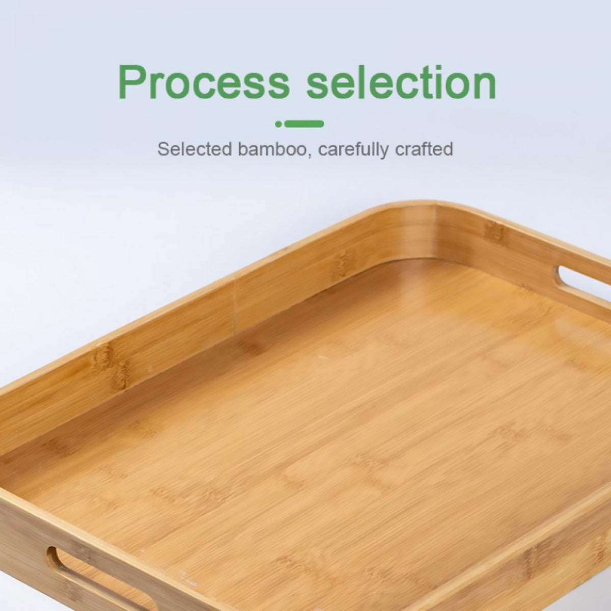 Bamboo Serving Tray with Handles Japanese Minimalist Style