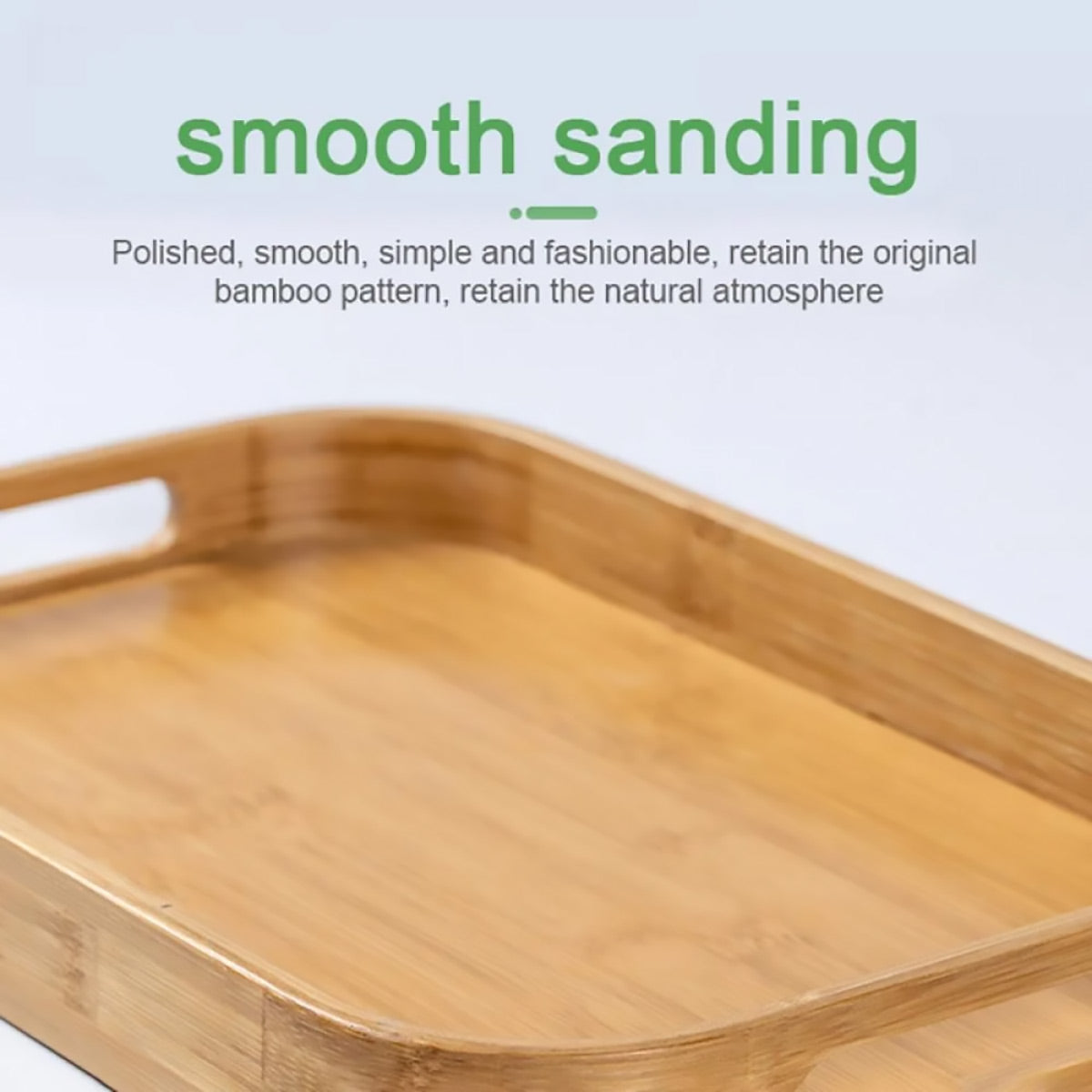 Bamboo Serving Tray with Handles Japanese Minimalist Style