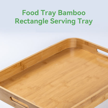 Bamboo Serving Tray with Handles Japanese Minimalist Style