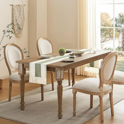 Cotton Linen Table Runner with Knot Tassel Bed End Towel Long Tablecloth Mat  AU