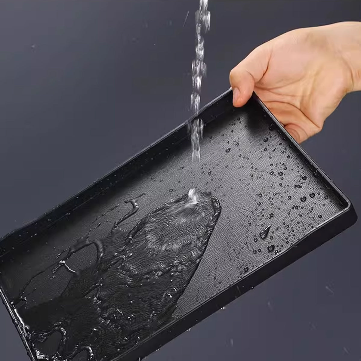 12 Pcs Rectangular Plastic Serving Tray 24x18cm Non-Slip