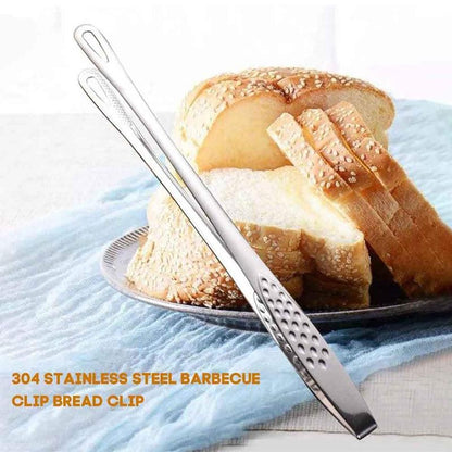 24/28cm Stainless Steel Straight Grill Tongs for Kitchen BBQ Buffet
