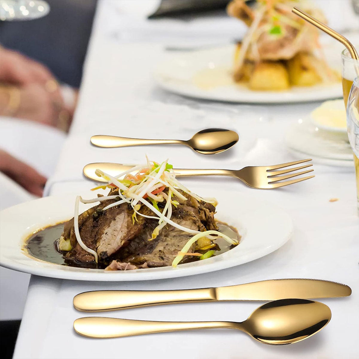 2 Sets Stainless Steel Cutlery 10 Piece Dining Utensils