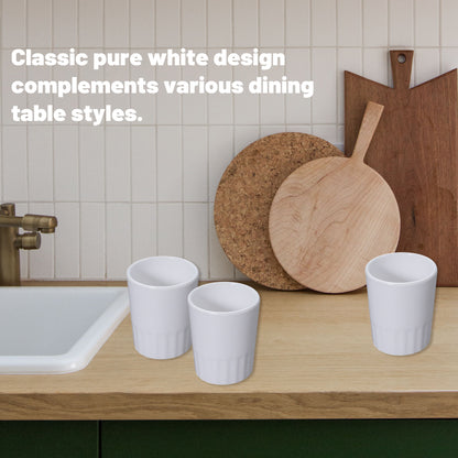 10 Pcs Shatterproof Melamine Tumbler Mugs White Durable