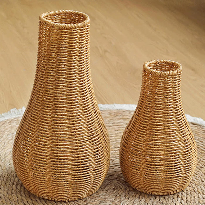 Woven Rattan Style Decorative Flower Vase