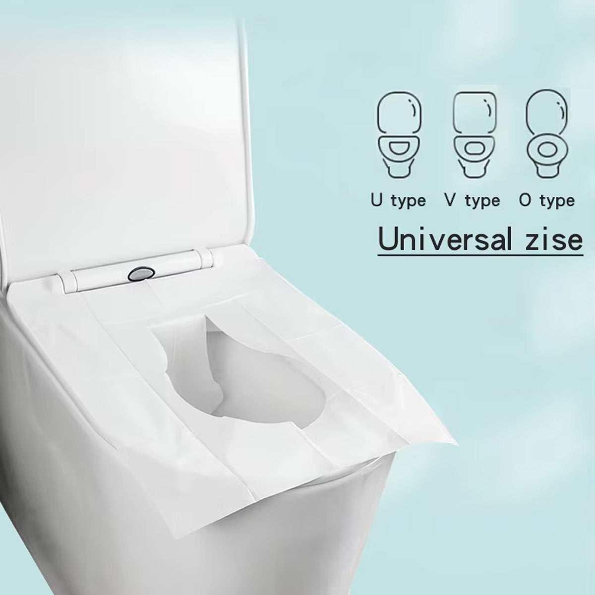 50 Pcs Dissolvable Disposable Toilet Seat Pads Travel Hotel