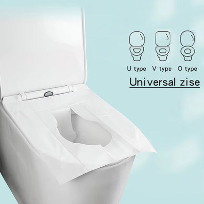 50 Pcs Dissolvable Disposable Toilet Seat Pads Travel Hotel