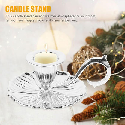 Retro Handheld Candlestick Holder European Style Metal Candle Stand